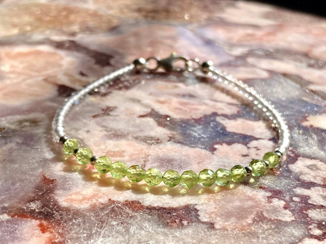 August birthstone crystal bracelet
