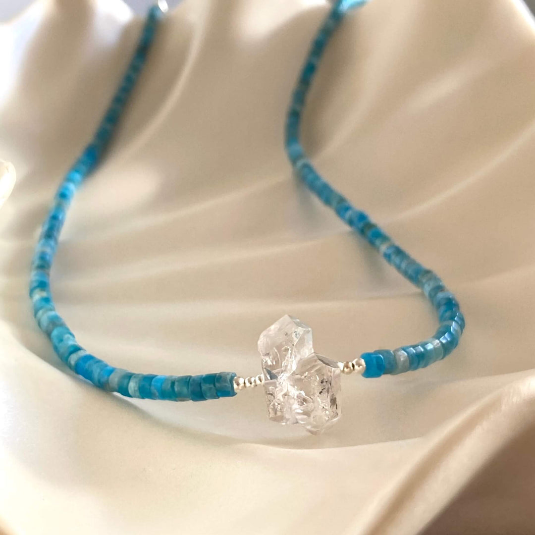 Healers Apatite & Herkimer Diamond Statement Necklace