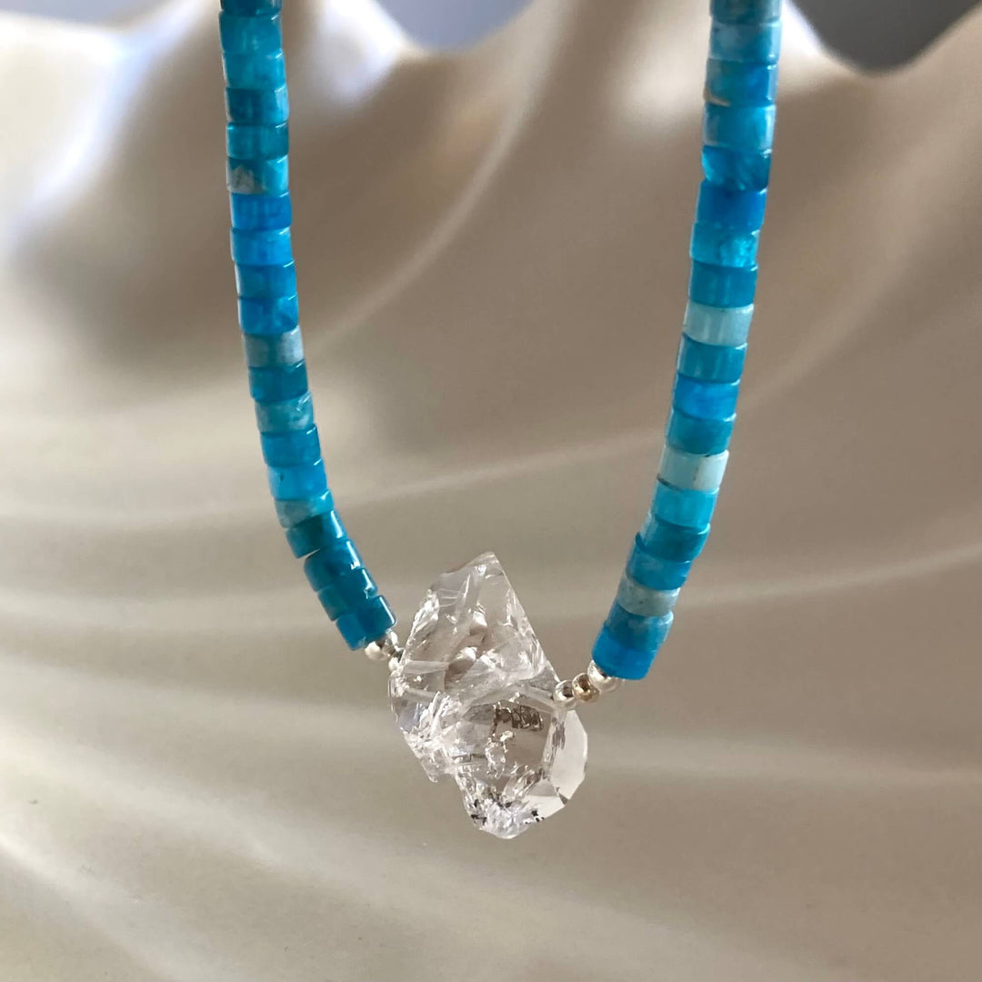 Healers Apatite & Herkimer Diamond Statement Necklace
