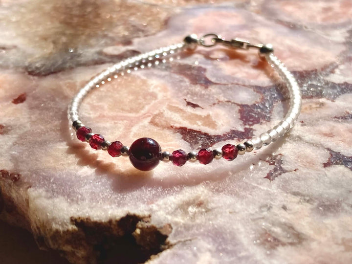 Analyzing image     January birthstone bracelet