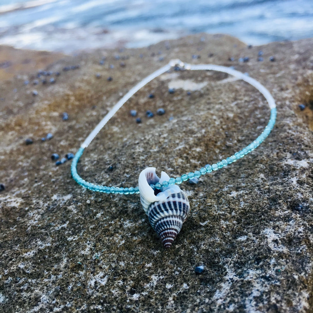 Apatite & Shell Ladies Necklace hand Beaded by House of Aloha Central Coast NSW Australia