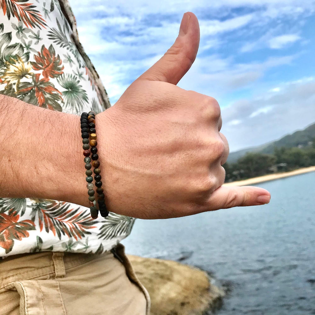 Empowerment for men bloodstone & Pyrite bracelet and Tigers eye & Pyrite Bracelet collection