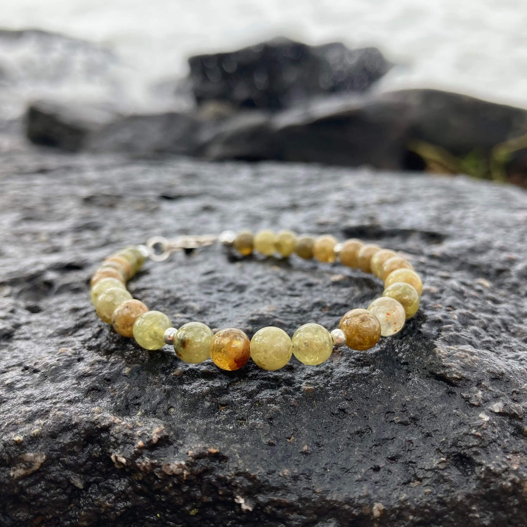 Green Garnet crystal unisex bracelet