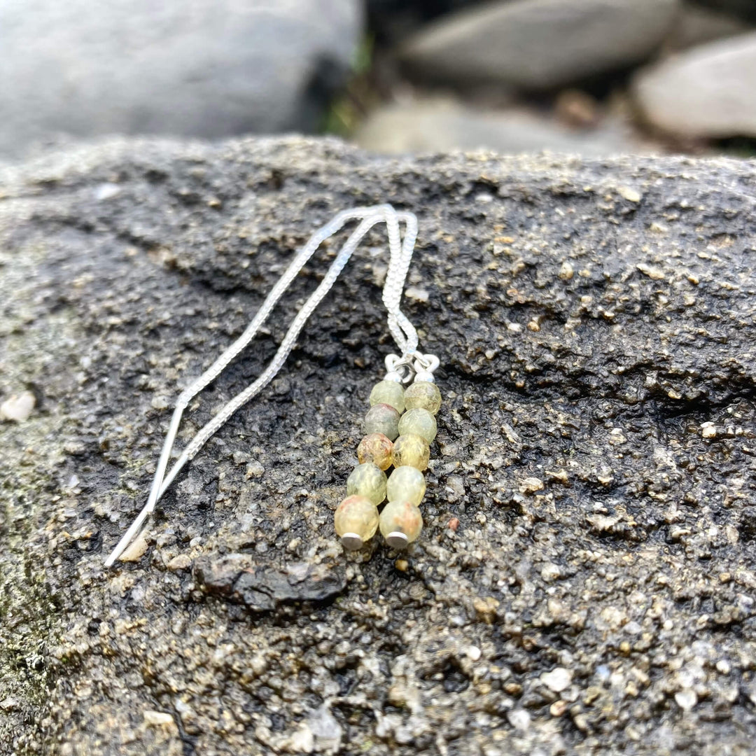Green Garnet Thread earrings