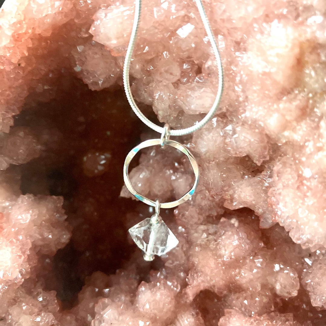Herkimer diamond april birthstone Necklace