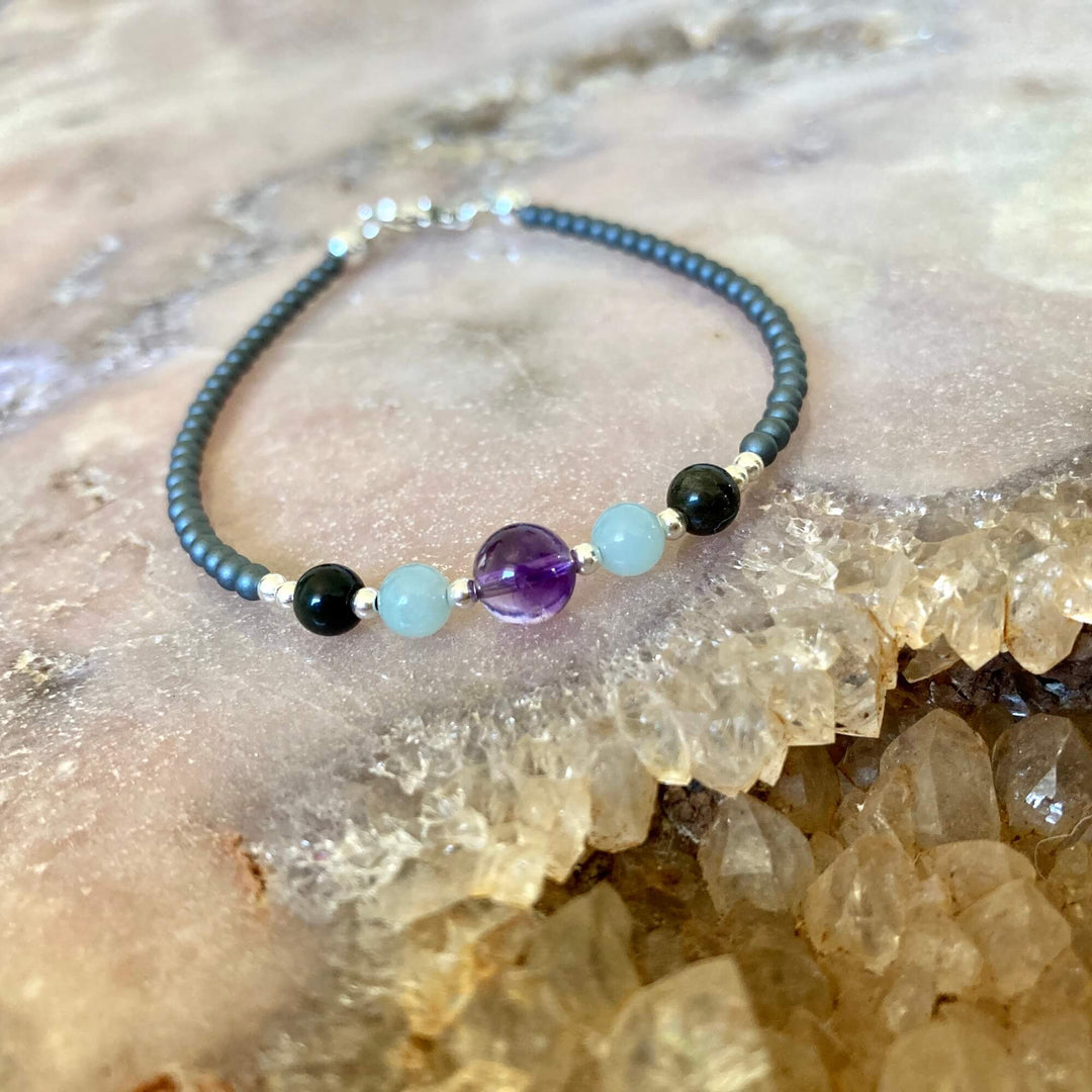 Ladies aquarius crystal bracelet for healing