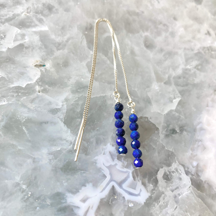 Lapis Lazuli Crystal Thread Earrings