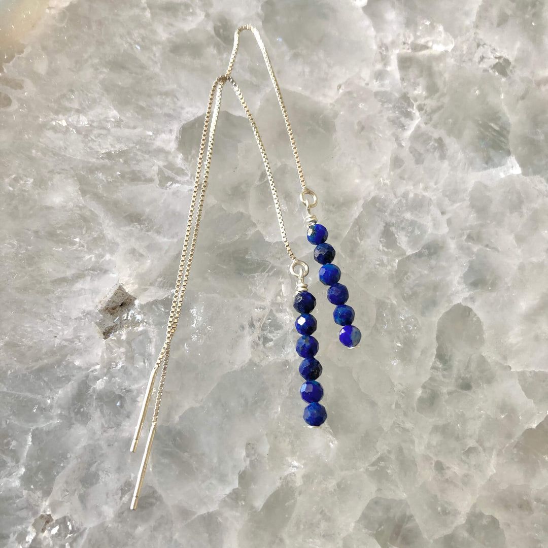 Lapis Lazuli Thread Earrings