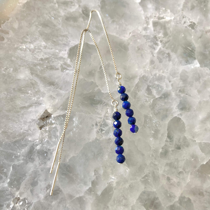 Lapis Lazuli Thread Earrings