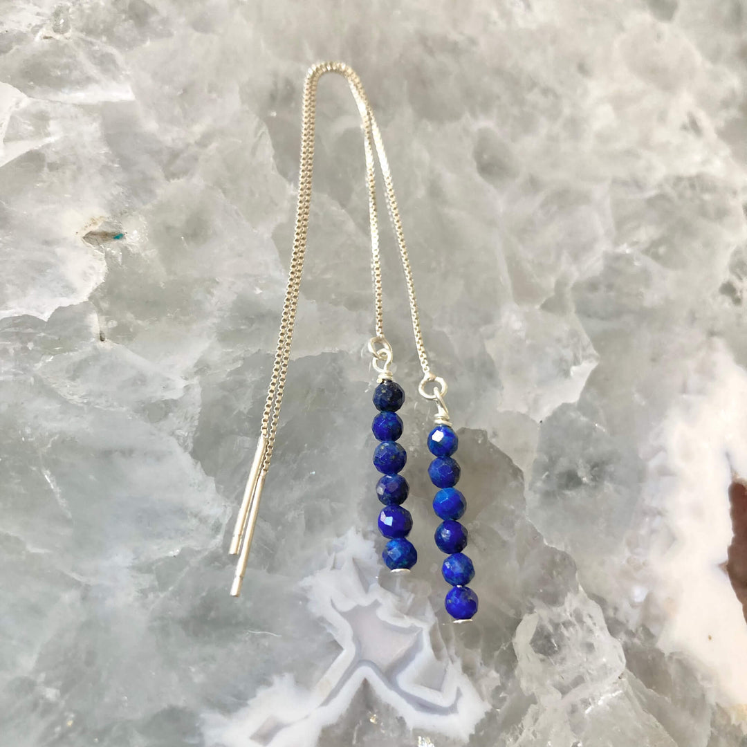 Lapis Lazuli healing Thread Earrings