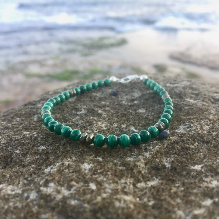 Malachite & Pyrite crystal Bracelet