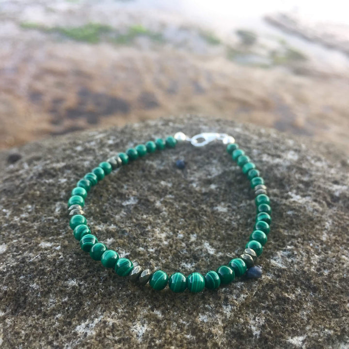 Malachite and pyrite ladies healing bracelet