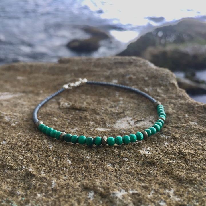 Manifestation Malachite & Pyrite anklet