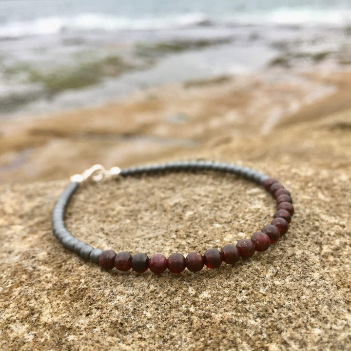 Mens garnet healing bracelet