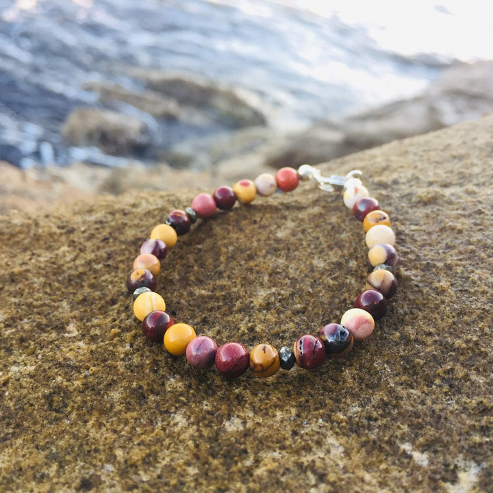 Mookaite Bracelet with Pyrite Hand Beaded by House of Aloha Central Coast NSW Australia
