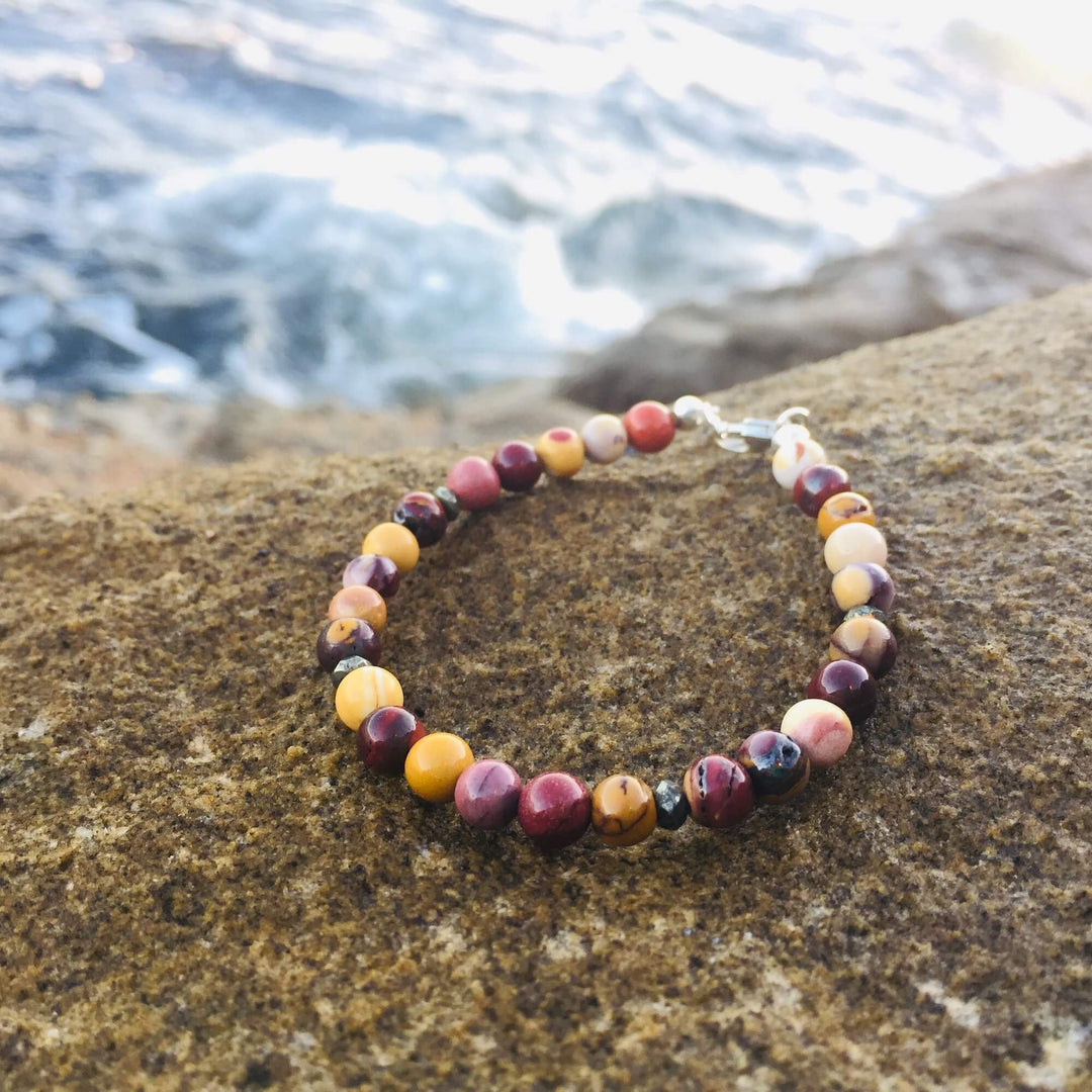 Mookaite Bracelet with Pyrite Handmade with Aloha by House of Aloha Central Coast NSW Australia