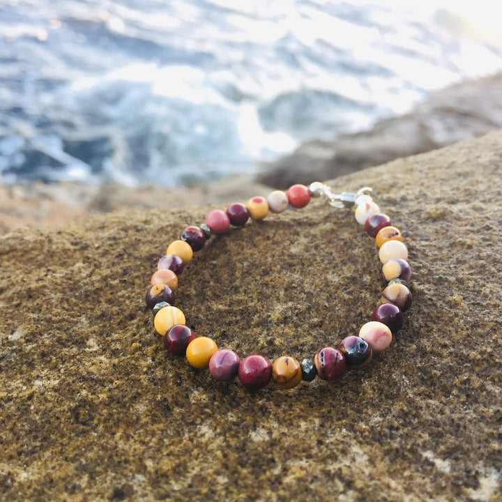 Mookaite Bracelet with Pyrite Handmade with Aloha by House of Aloha Central Coast NSW Australia