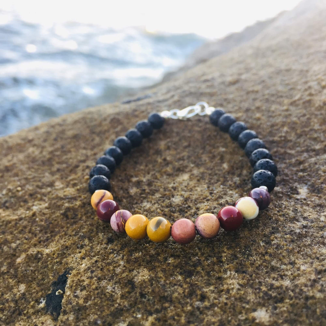 Mookaite Diffuser Bracelet Hand beaded by House of Aloha Central Coast NSW Australia
