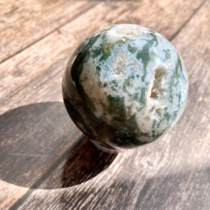 Moss Green Agate Sphere3