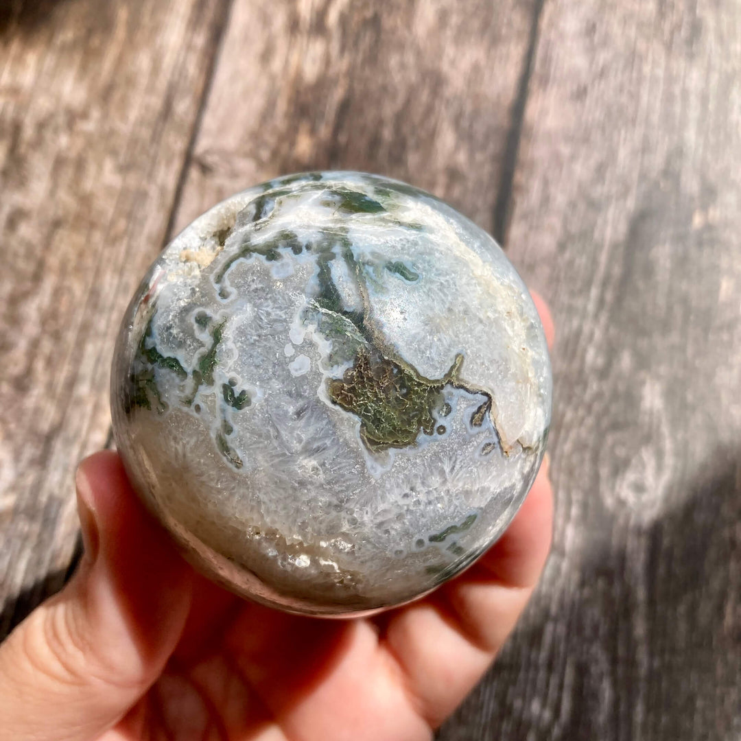 Moss Green Agate Sphere8
