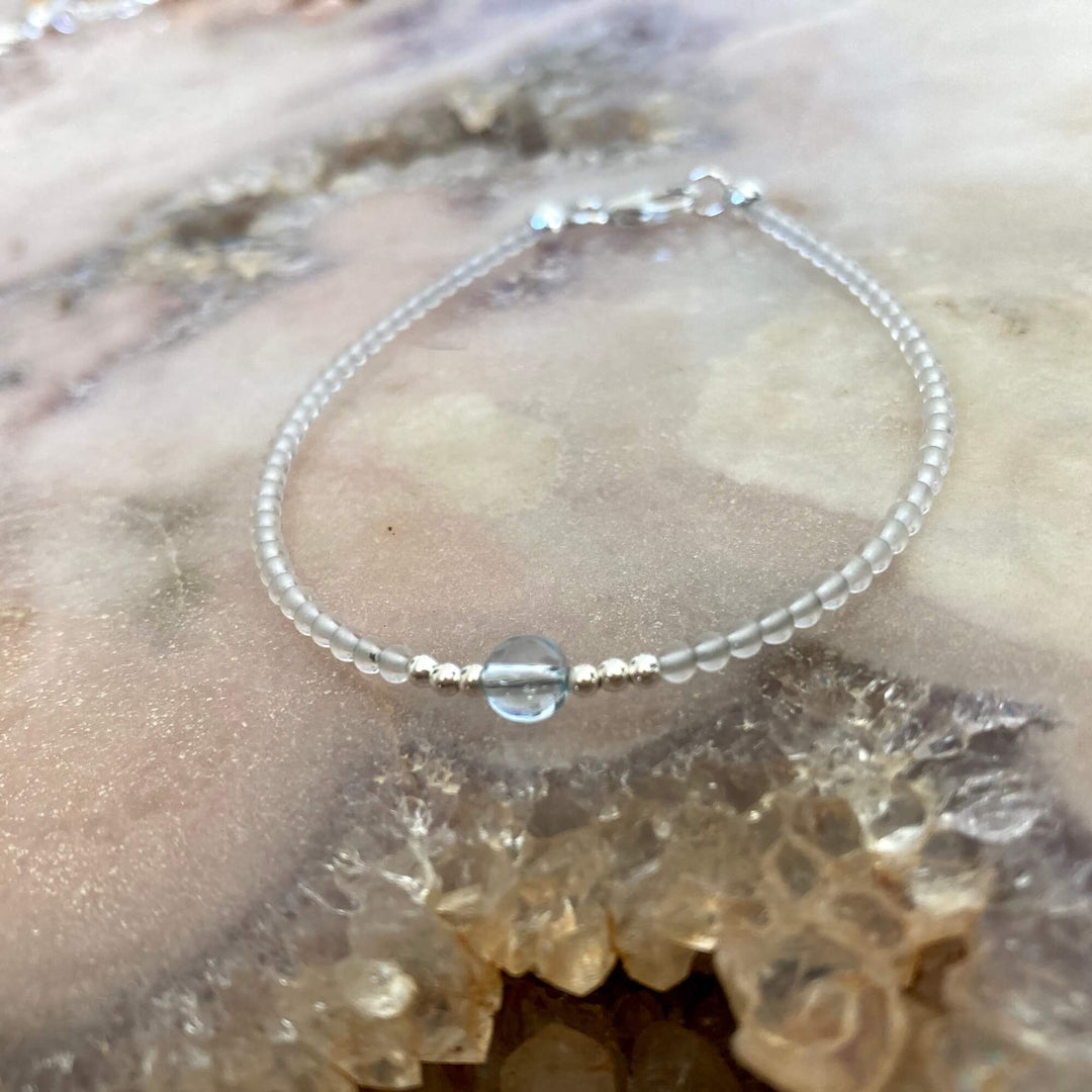 Topaz November birthstone bracelet for girls