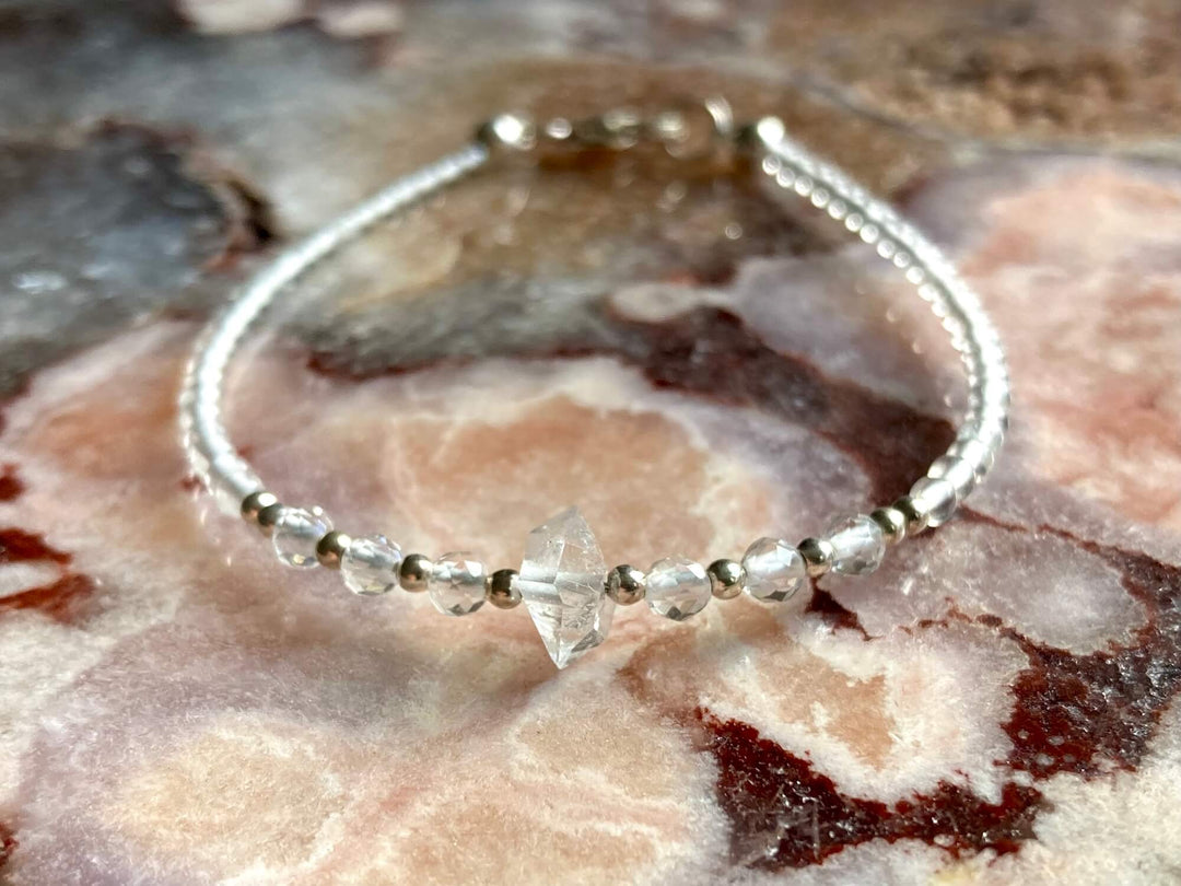 April birthstone herkimer bracelet