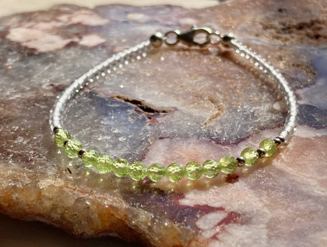 August Peridot healing birthstone bracelet