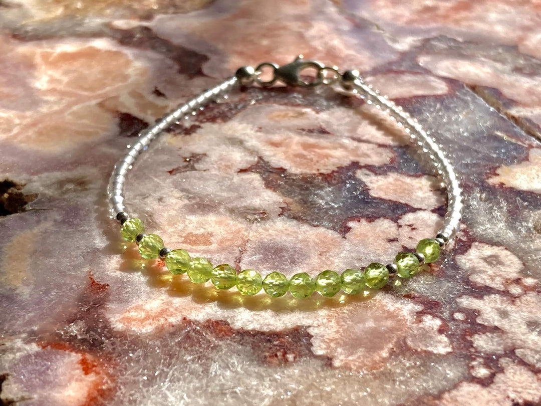 August birthstone healing crystal bracelet