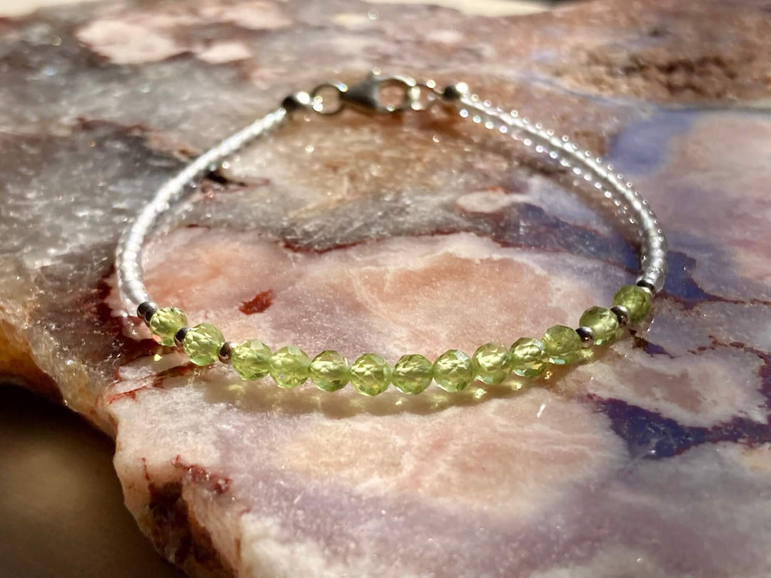 August peridot birthstone bracelet