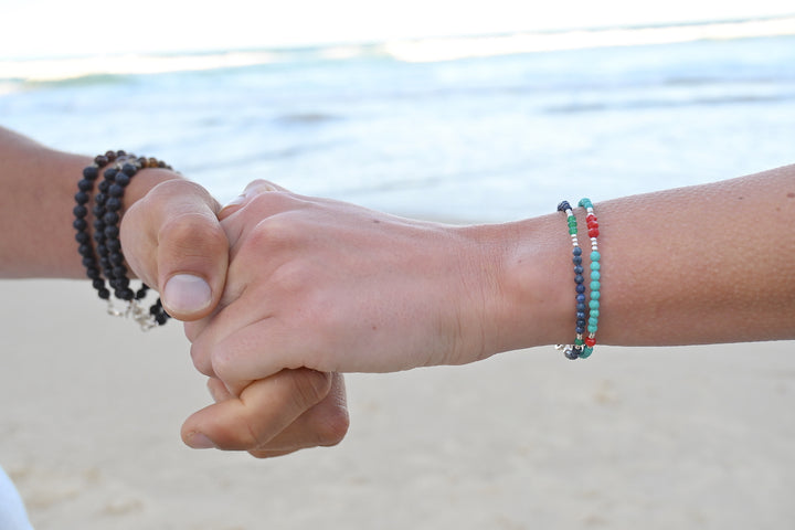 Dumortierite and Green Onyx Bracelet