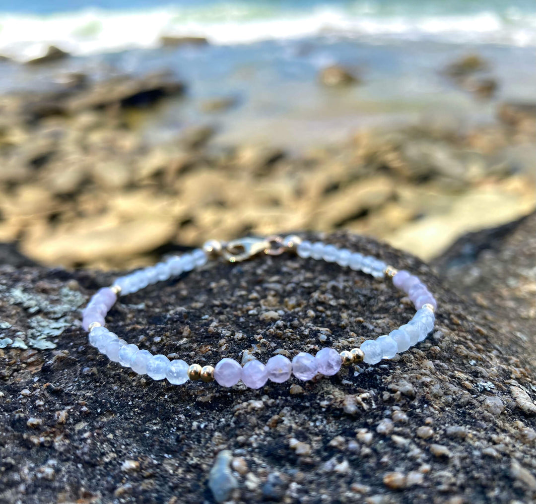 Moonstone & Kunzite Gold Bracelet