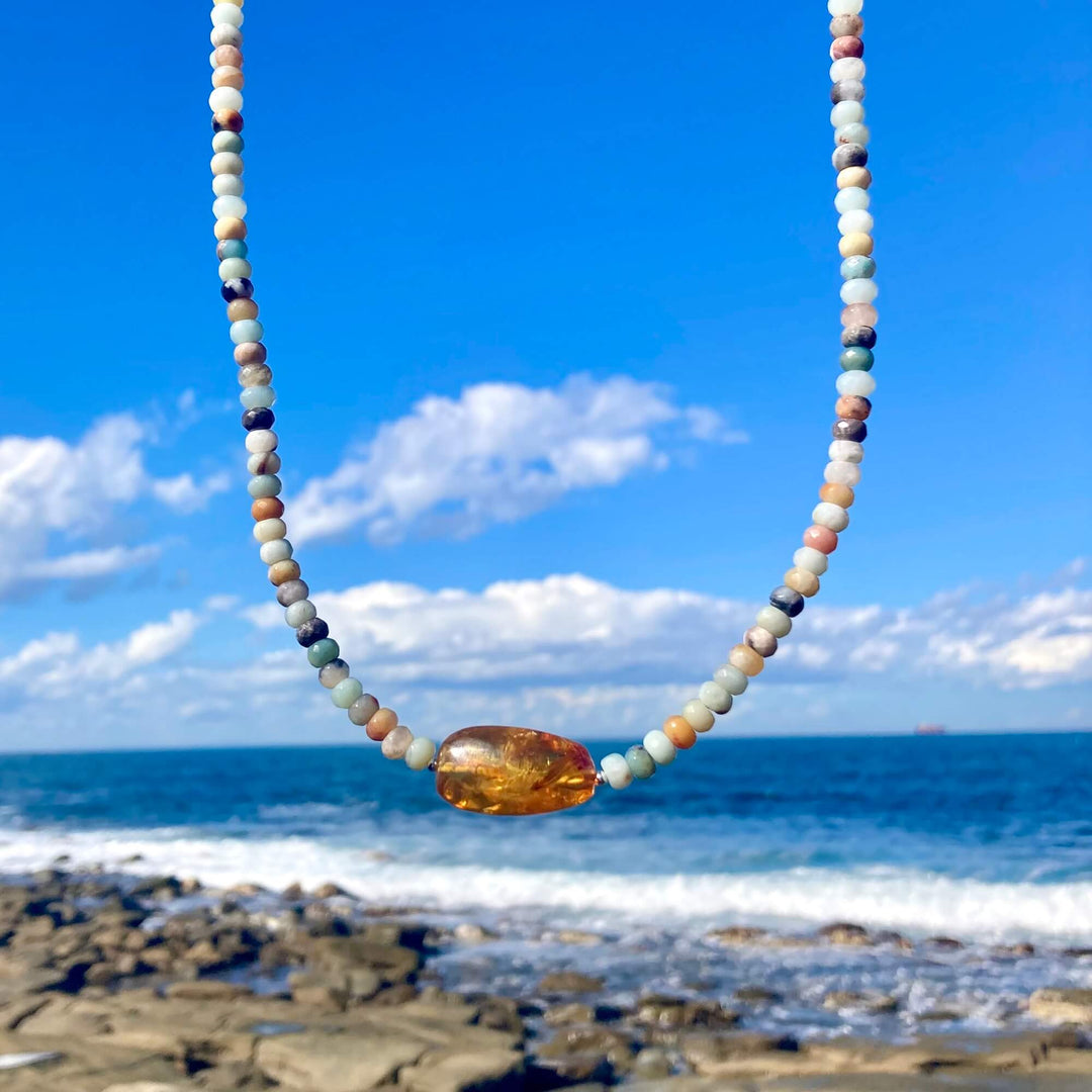Amber & Amazonite Necklace