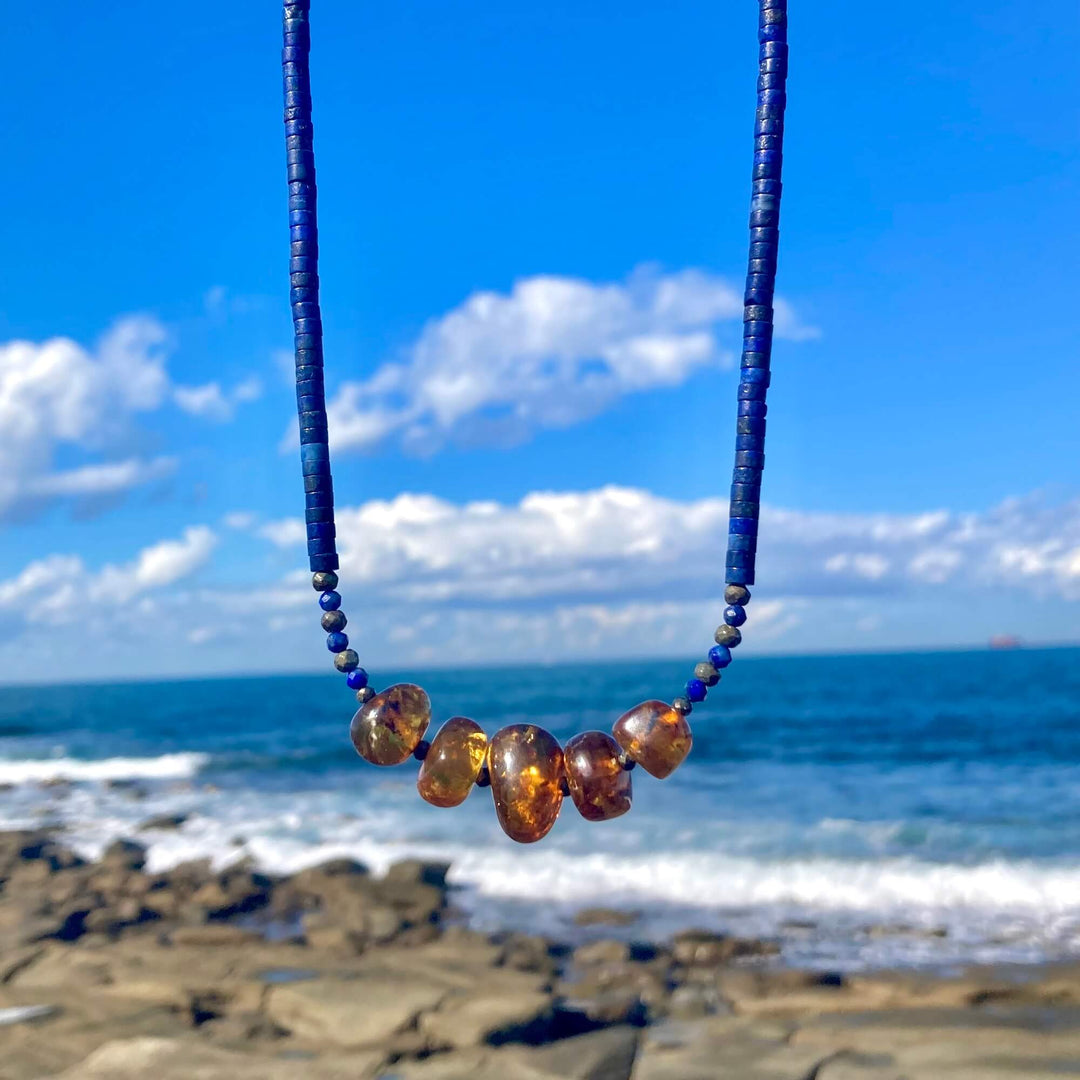 Amber & Lapis Lazuli Necklace