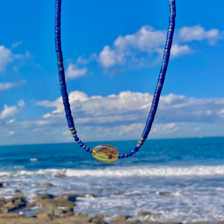 Amber & Lapis Lazuli Necklace