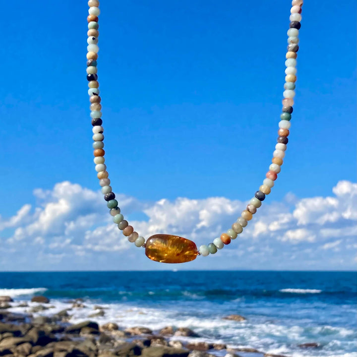 Amber & Amazonite Necklace