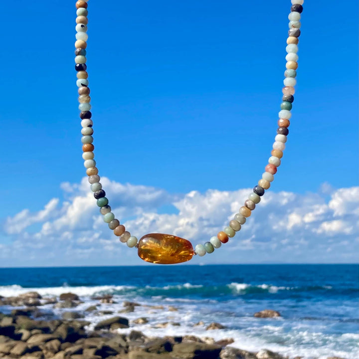 Amber & Amazonite Necklace