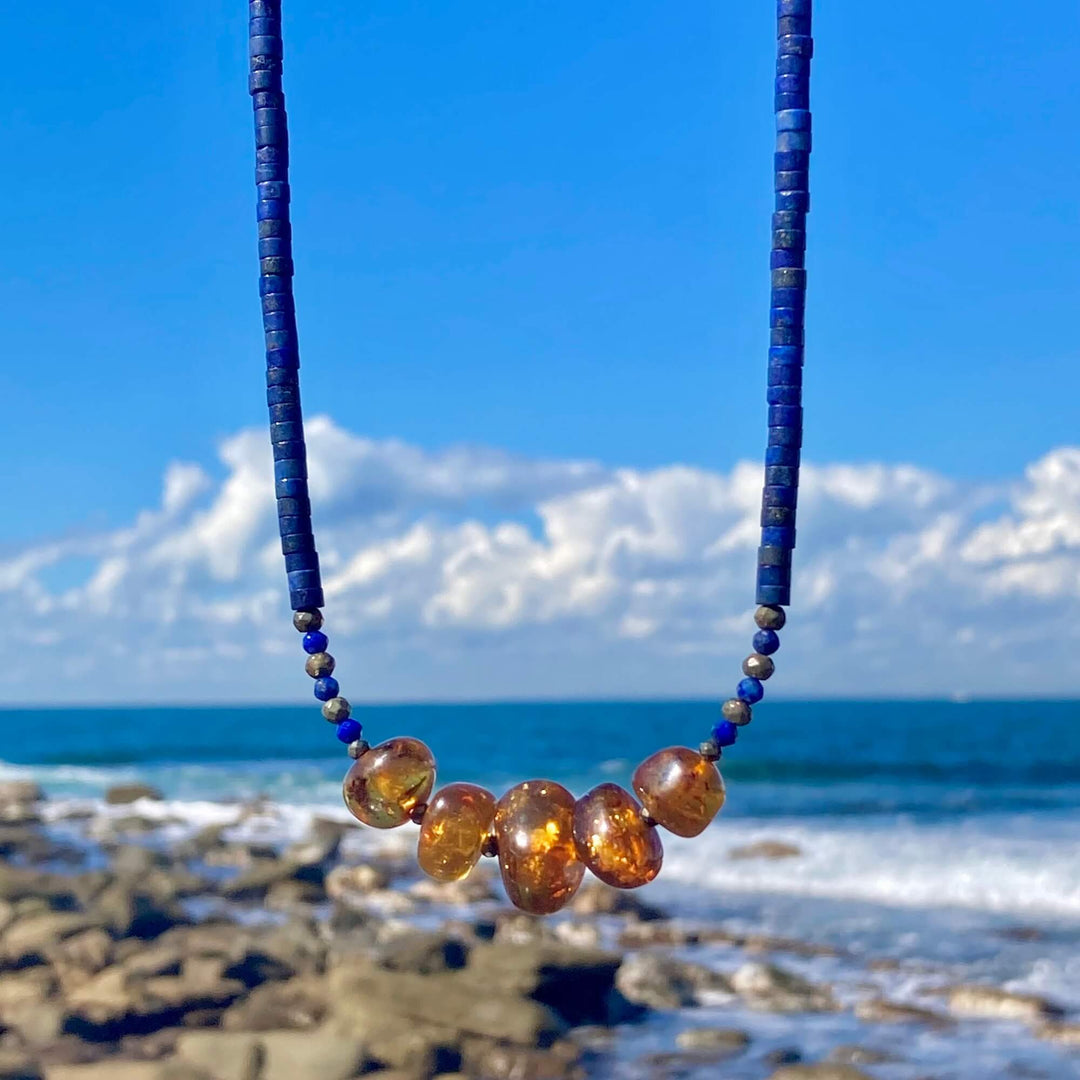 Amber & Lapis Lazuli Necklace
