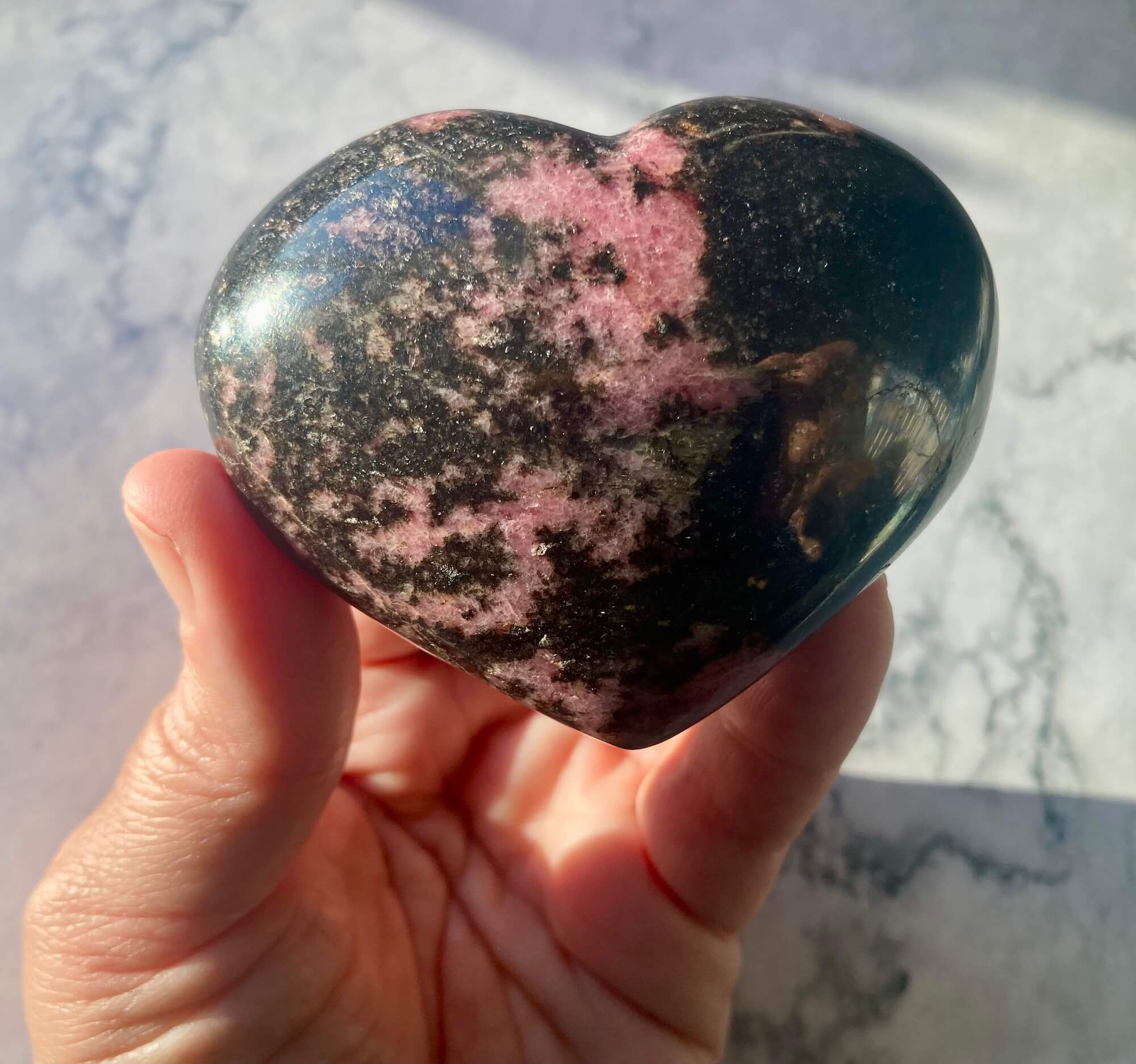 Heart Rhodes Rhodonite Heart - House Of Aloha – House of Aloha