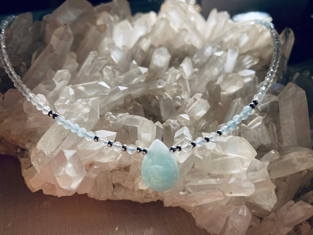 Intuition Moonstone & Aquamarine Pendant Necklace