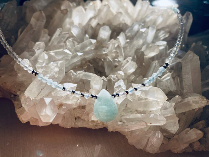 Intuition Moonstone & Aquamarine Pendant Necklace