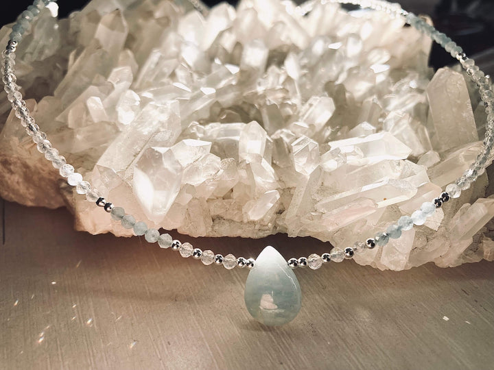 Intuition Moonstone & Aquamarine Pendant Necklace