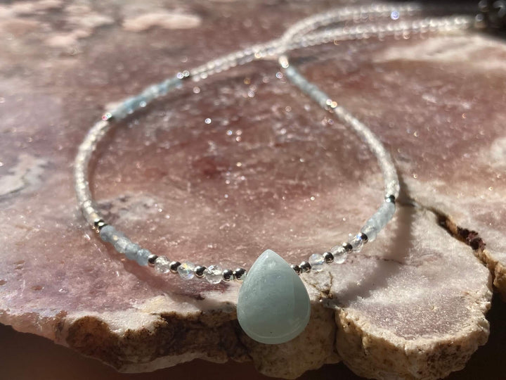 Intuition Moonstone & Aquamarine Pendant Necklace