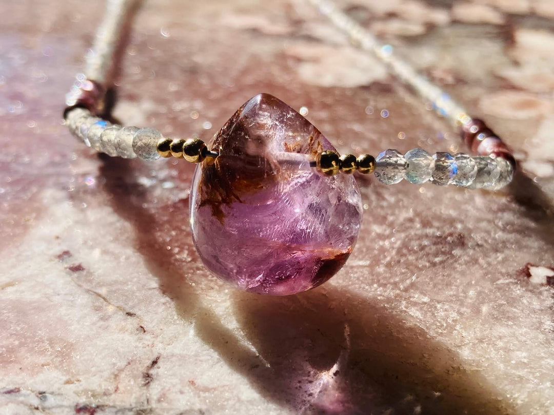 Soul Alignment Labradorite and Super Seven Pendant Necklace