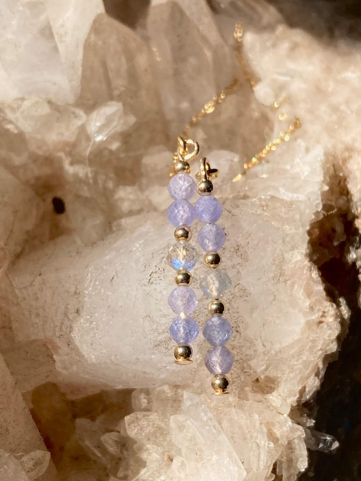 Reawaken Labradorite and Tanzanite Thread Earrings