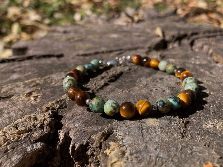 African Turquoise & Tigers Eye Bracelet For Transformation