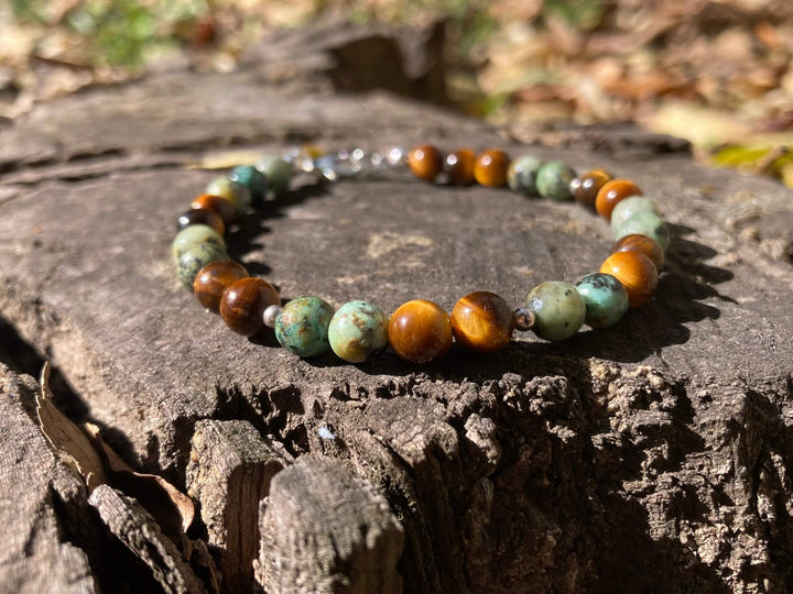 African Turquoise & Tigers Eye Bracelet For Transformation