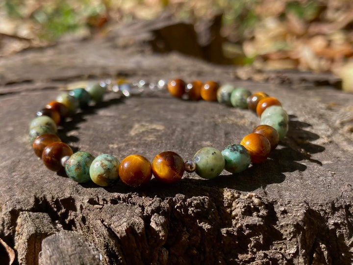 African Turquoise & Tigers Eye Bracelet For Transformation