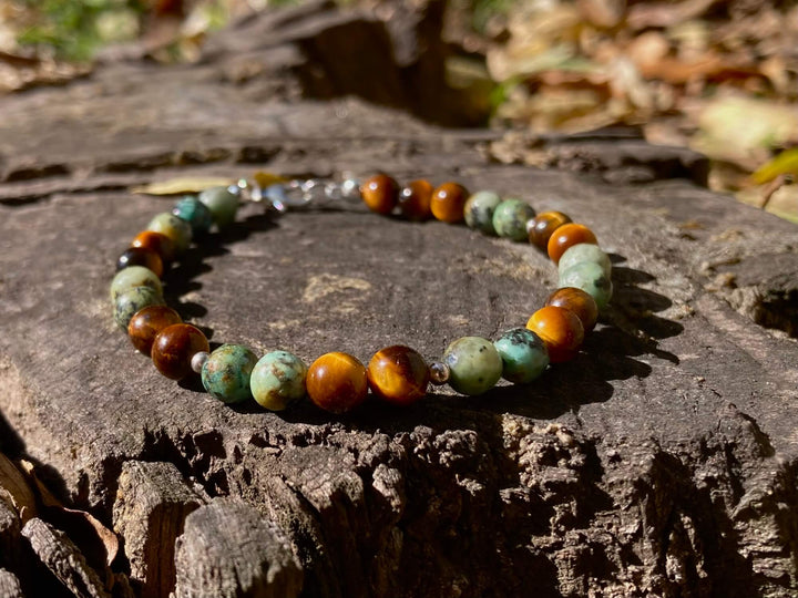 African Turquoise & Tigers Eye Bracelet For Transformation