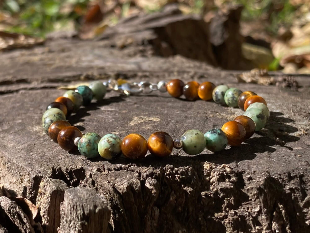 African Turquoise & Tigers Eye Bracelet For Transformation