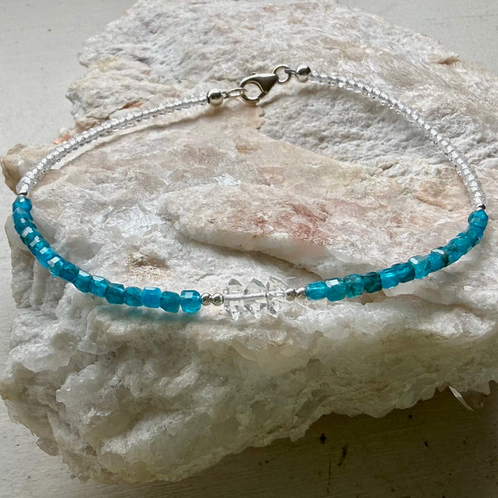 Healers Apatite & Herkimer Diamond One Of A Kind Anklet